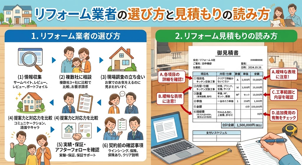 リフォーム業者の選び方と見積もりの読み方
