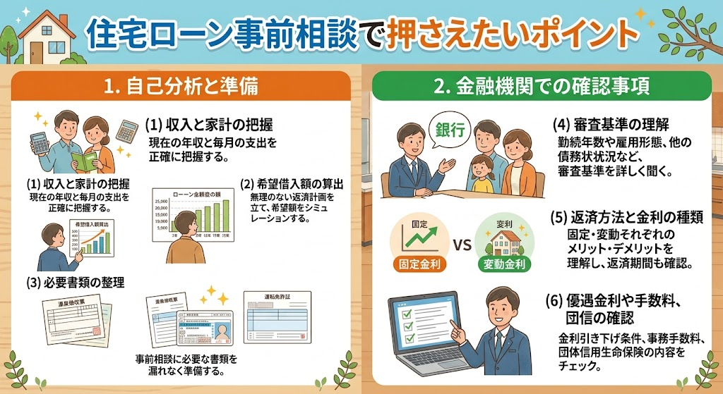 住宅ローンの事前相談で押さえたいポイント