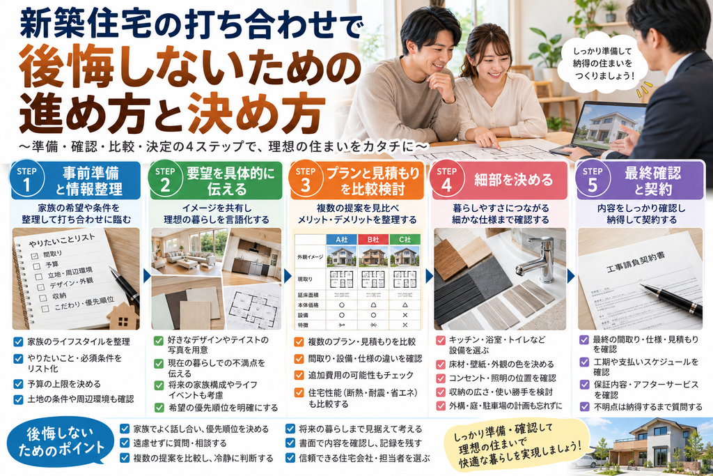 新築住宅の打ち合わせで後悔しないための進め方と決め方