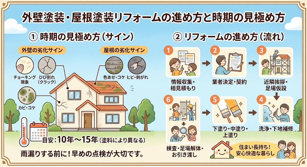 外壁塗装・屋根塗装リフォームの進め方と時期の見極め方