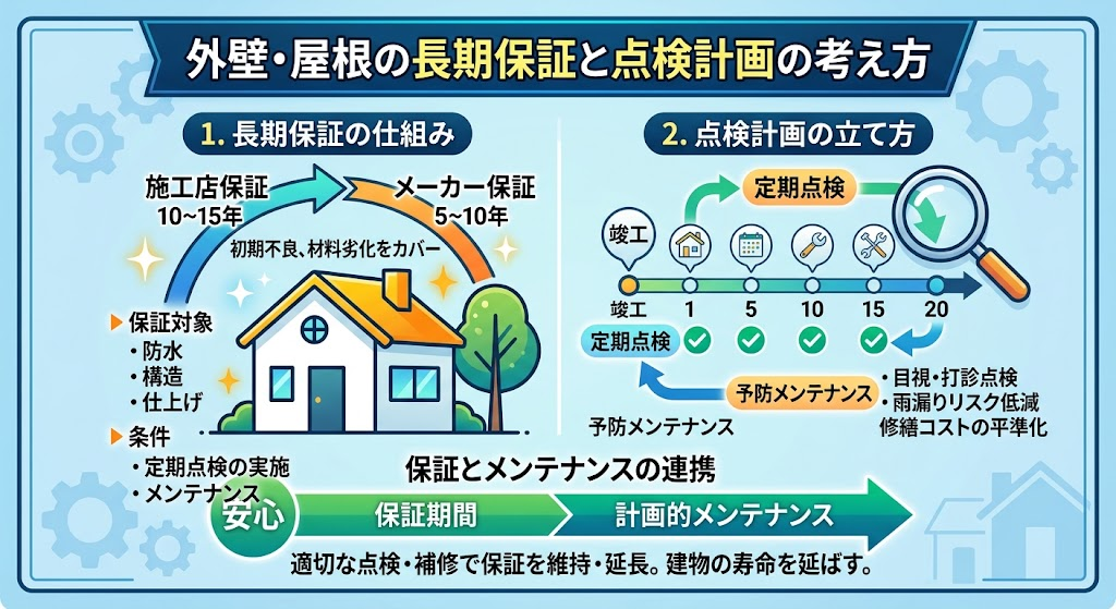外壁・屋根の長期保証と点検計画の考え方