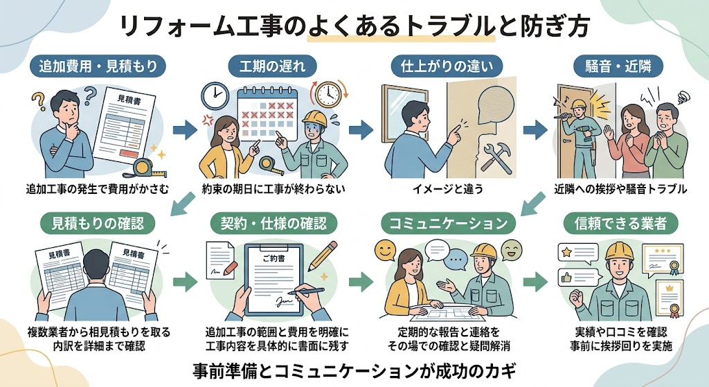 リフォーム工事のよくあるトラブルと防ぎ方
