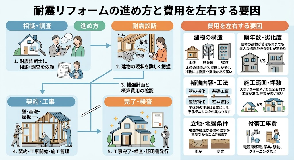耐震リフォームの進め方と費用を左右する要因