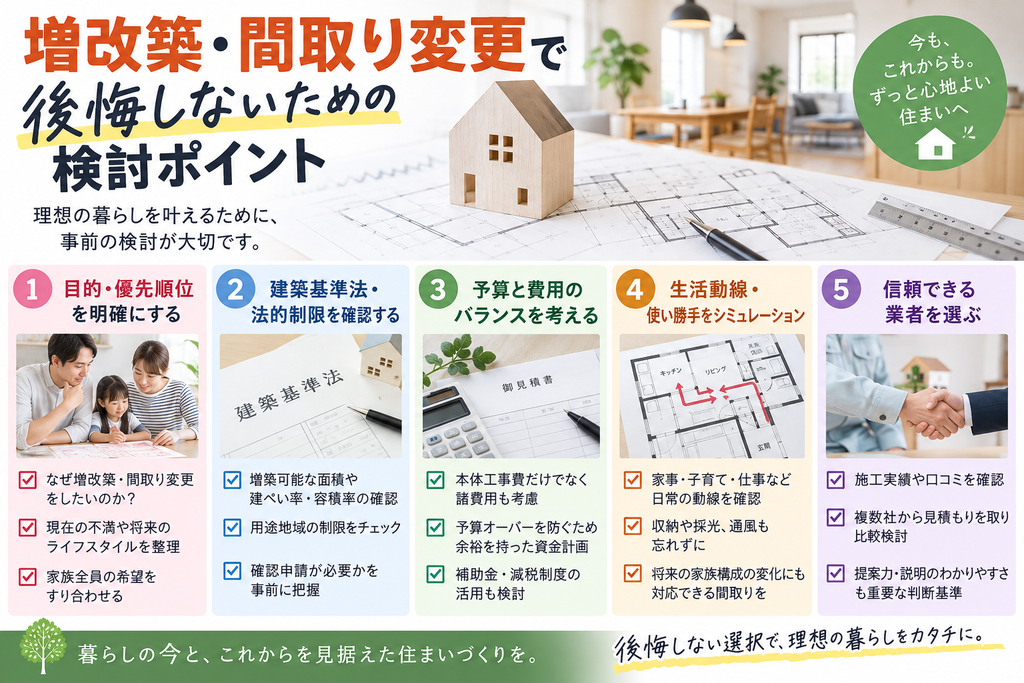 増改築・間取り変更で後悔しないための検討ポイント