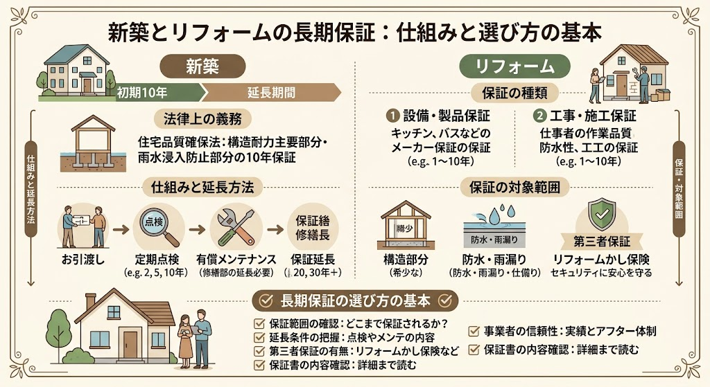 新築とリフォームの長期保証、仕組みと選び方の基本