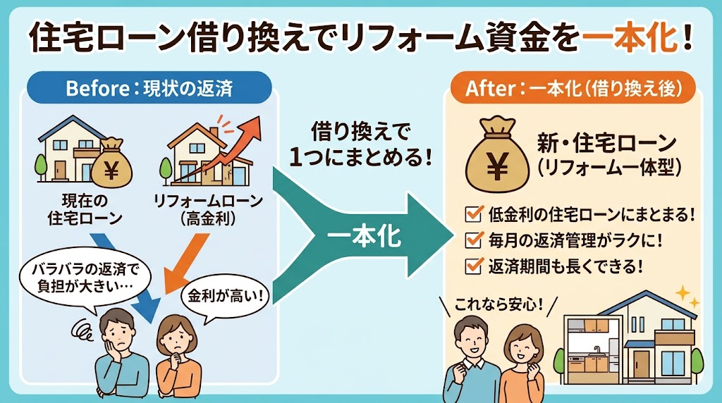 リフォームと住宅ローンを一本化する借り換えの考え方
