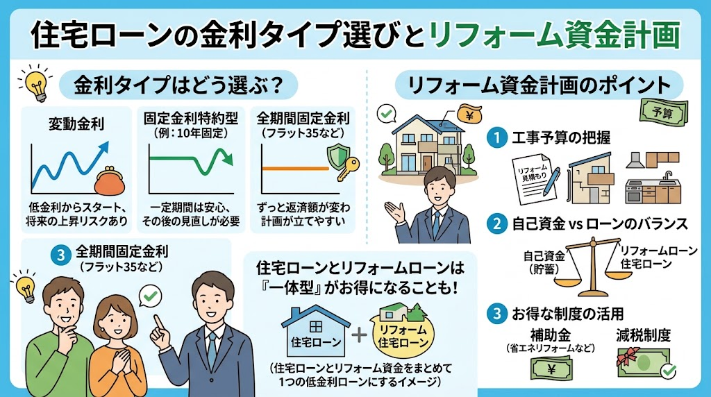 住宅ローンの金利タイプ選びとリフォーム資金計画の考え方